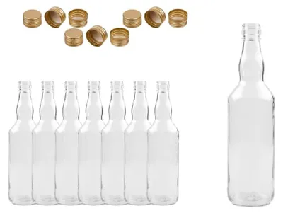Obrázok produktu pre Sada 16 sklenených fliaš objemu 500 ml so zlatým uzáverom