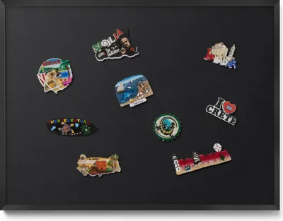 Produktbild von Magnetboard 80x60 cm – Schwarzer Rahmen – Farbe Schwarz – Weißwandtafel, Magnetische Tafel – Büro, Magnetpinnwand