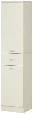 Produktbild von Badezimmerschrank aus Holz mit Schublade, 2 Schr?nken und verstellbaren Einlegeb?den, 34 x 34 x 150 cm, Holzfarbe