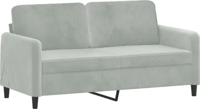 Image de vidaXL Canapé 2 places gris clair 140 cm velours