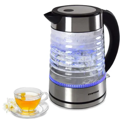 Produktbild von Syntrox Germany Glas-Wasserkocher Aguas 1,7L 2000W LED beleuchtet Edelstahl