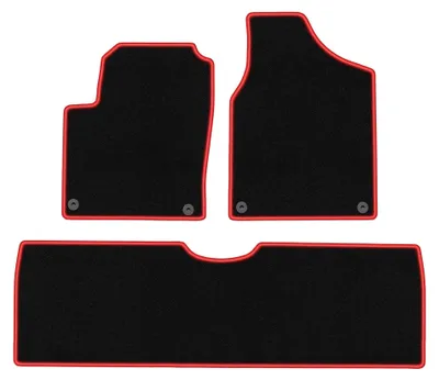 Productafbeelding van Velours automatten voor Ford Galaxy MK1 1995-2006 (MPV) – 3-delig, zwart/rood, op maat – Wielganizator CARLUX