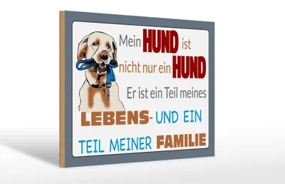 Produktbild von Holzschild Spruch 30x20cm Hund ist Teil meines Lebens