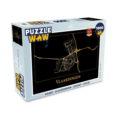 Obrázek produktu pro MuchoWow MuchoWow® Puzzle 1000 ks Karta - Vlaardingen - černá - zlatá