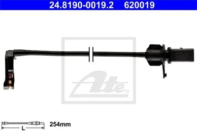 Produktbild von ATE 24.8190-0019.2 Warnkontakt Bremsbelagverschleiß 254mm Vorne für AUDI A6 Avant (4G5, 4GD, C7) A6 Limousine (4G2, 4GC, C7) A7 Sportback (4GA, 4GF)