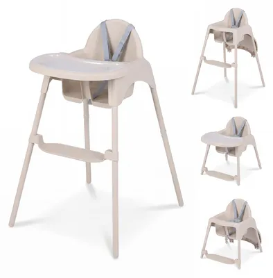Immagine prodotto di Seggiolone COSTWAY, seggiolone per bambini con 2 livelli di regolazione, doppio vassoio, cintura di sicurezza e poggiapiedi, seggiolone per bambini dai 6 ai 36 mesi, beige