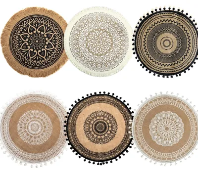 Productafbeelding van Omgoods- Placemat - Hittebestendig jute - Ronde placemats - Decoratie - Fotografie - 6 stuks - 38 cm - Tafelonderzetters
