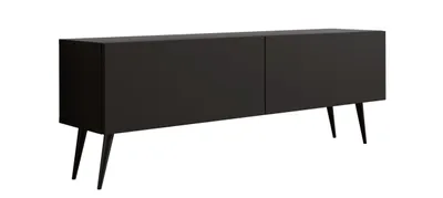 Zdjęcie produktu dla STOJAK TV: czarny matowy, czarne nogi, 140 x 52 x 32 cm