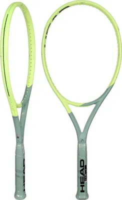 Two tennis rackets are shown from different angles against a white background.