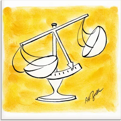 Produktbild von ARTland Glasbild Serie Sternzeichen Waage Größe: 30x30 cm