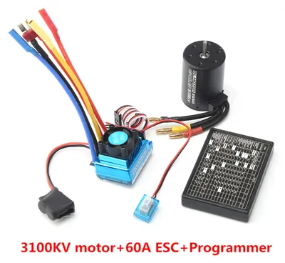 Produktbild von 3650 Brushless Motor 3100KV mit 60A Brushless ESC Programmierkarte fuer 1/8 1/10 RC Car RC Boat Part