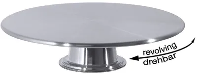 Produktbild von Drehbare Tortenplatte 30 cm aus Edelstahl seidenmatt poliert