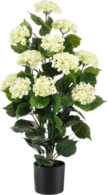 Produktbild von Emerald Künstliche Hortensie - Ken | 90 cm, UV-beständig, für draußen, Kunstblume, wie echt, Allergiker geeignet, pflanzliche Dekoration Praxis, Office & Wohnzimmer