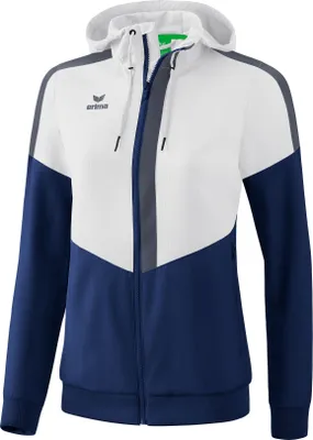 Produktbild von Erima Squad Tracktop Jacke Mit Kapuze Damen - Weiß / New Navy / Slate Grey