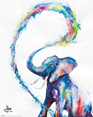 Produktbild von Allante, Marc - Elephant - Mini Poster Plakat Druck - Größe 40x50 cm