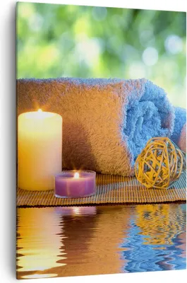 Produktbild von Bild auf Leinwand - Leinwandbild - Einteilig - Natur Entspannung Spa Kerzen - 70x100cm - Wand Bild - Wanddeko - Wandbilder - Leinwanddruck - Wanddekoration - Leinwand bilder - Wandbild - PA70x100-2554