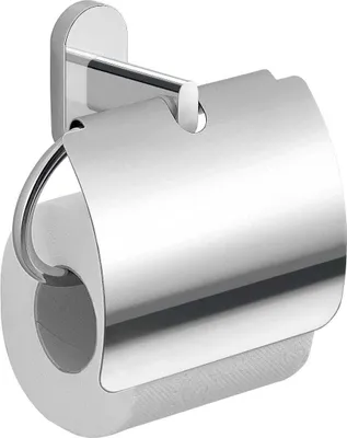 Produktbild von Toilettenpapierhalter aus verchromtem Metall mit Deckel | Cipro