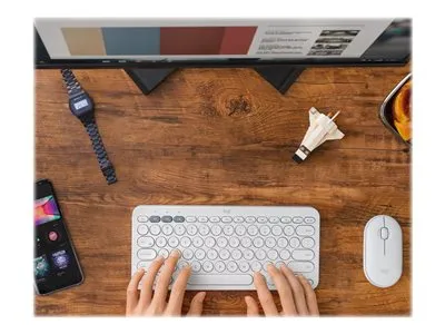 Obrázek produktu pro Logitech K380 Multi-Device, Mini, Bezdrátový, Bluetooth, QWERTZ, Bílá