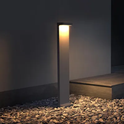 Image de doporro Lampe LED sur Pied Extérieure 6W avec LED Lampe Jardin Étanche IP65 3000K Light Extérieure Gris 10x6x60cm Design LumaTorch