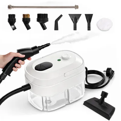 Image de Nettoyeur vapeur portable, 2500 W, réservoir d'eau de 1400 ml, avec 8 accessoires