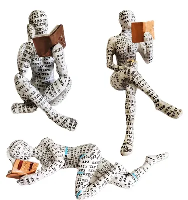 Image de Set de sculptures décoratives de 3 - Figures abstraites pour le salon