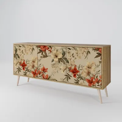 Immagine prodotto di Spacerebels cassettiera a 3 ante - credenza cassettiera - credenza alta - mobile armadio - soggiorno camera da letto - 57,5×164,5×42 (HxLxP)