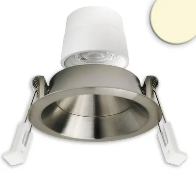 Produktbild von Isoled LED Einbaustr. Back68, nickel geb., rund, 5W, CRI90, 3000K, schwenkbar, rückvers., UGR<12, dimmbar 117129