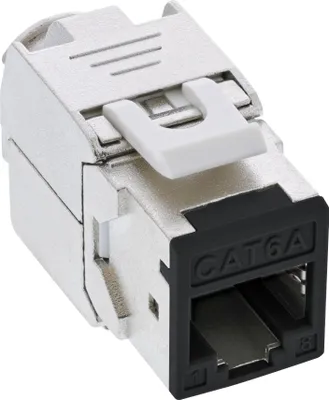 Immagine prodotto di Presa RJ45 Keystone InLine®, schermata, Cat.6A, nera confezione da 8 pezzi