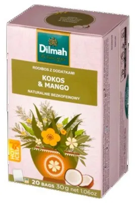 Obrázok produktu pre Dilmah ovocný čaj s príchuťou manga a kokosu, 20 vrecúšok