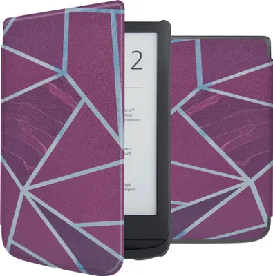 Image de imoshion Design Slim Hard Case Bookcase pour Pocketbook Touch Lux 5 / HD 3 / Basic Lux 4 / Vivlio Lux 5 - Bordeaux Graphic