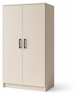 Produktbild von Margaret Hadas24 TAMARA Kleiderschrank 90 cm, 2-türiger Drehtürenschrank mit Kleiderstange und Regalen, ohne Schubladen, Moderne Garderobe, kaschmir