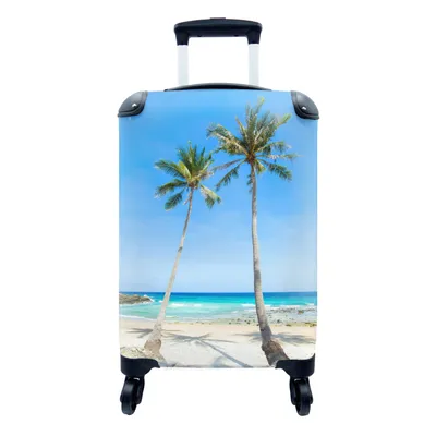 Produktbild von MuchoWow® Koffer Handgepäck Trolley Rollkoffer Kleine Reisekoffer mit 4 Rollen - Palme - Sommer - Tropisch - Cabin Size < 55x40x23 cm & 55x40x20 cm - Fotokoffer - Kabinenkoffer - Boardgepäck - Reise-Box - Reisekoffer - Reisegepäck - Koffer mit Bild - Trolley für Kinder