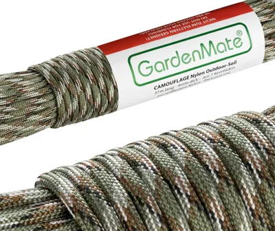Produktbild von GardenMate Paracord 550 Professionelles Nylon Outdoor-Seil Camouflage 31m lang 4mm dick - Kernmantel-Seil aus 7 Kernfäden aus reißfestem Nylon