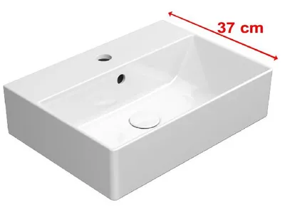 Immagine prodotto di Sapho GSI Kube X - Lavabo 500x370 mm, con sfioratore, foro per rubinetto, ExtraGlaze, bianco 9447111