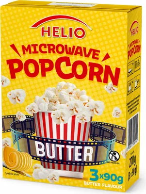 Zdjęcie produktu dla Microwave popcorn butter 3 x 90 g HELIO
