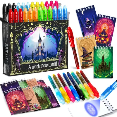 48-teiliges Partygeschenk-Set mit UV-Stiften und Notizbüchern