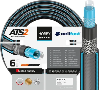 Zdjęcie produktu dla Wąż Ogrodowy do Wody 6 Warstwowy z Oplotem 1/2' 20m Mocny HOBBY ATS2 CELLFAST