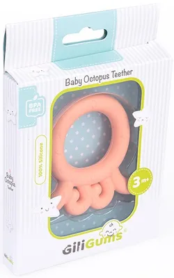 Zdjęcie produktu dla Gryzak Ośmiornica Baby Brzoskwiniowy