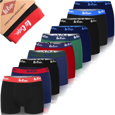 Obrázek produktu pro Lee Cooper pánské bavlněné boxerky, 10 kusů, prodyšné spodní prádlo, velikost XXL