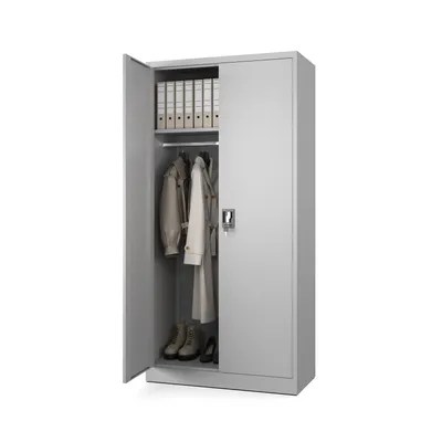 Produktbild von Aktenschrank Abschließbar 185x90 Metallschrank mit 5 Ebenen - Büroschrank mit Schloss