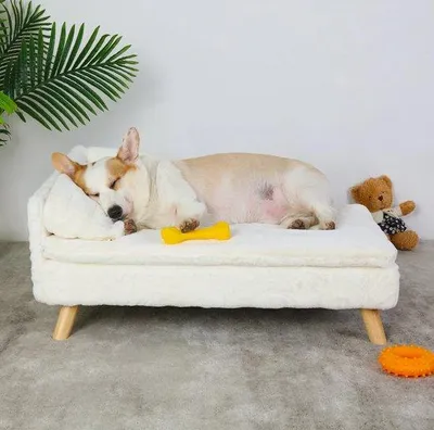 Image de Lit pour chien - Taille S - Poids jusqu'à 20 kg - 70 x 40 x 39 cm - Blanc - pour petits chiens