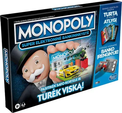 Produktbild von Ko Monopoly Brettspiel Super Electronic Banking Puppe Auf Litauisch Durchsichtig Durchsichtig One Size