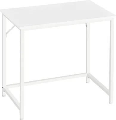 Produktbild von VASAGLE Schreibtisch, Kleiner Computerschreibtisch, Büro für Arbeitszimmer, Schlafzimmer, 50 x 80 x 76 cm, Modernes Metallgestell, Ahorn Weiß