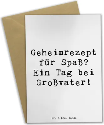 Produktbild von Mr. & Mrs. Panda Klappkarte Spruch Tag bei Großvater - Weiß - Geschenk, für, Enkel, Spaß, hochzeitskarten, weihnachtskarten, osterkarten, Familie, Verwandte, Abenteuer