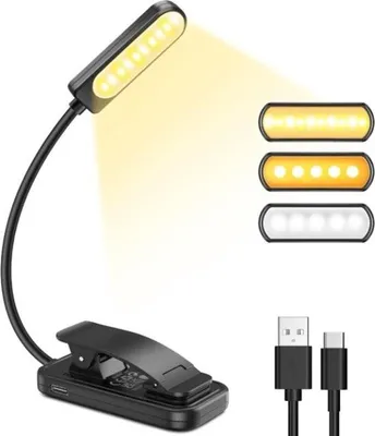 Image de Lampe de lecture rechargeable avec luminosité réglable – idéale pour les tables de chevet
