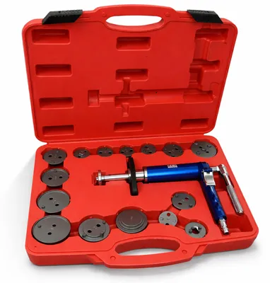 Immagine prodotto di Set-kit pressa pneumatica per pistoncini delle pinze freno, divaricatore per pastiglie dei freni per auto, strumenti per la retrazione del pistone 16 pezzi Gebo Tools