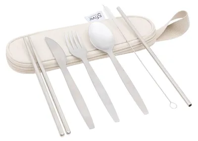 Produktbild von 5-teiliges reisebesteck, beige - 5 five simply smart