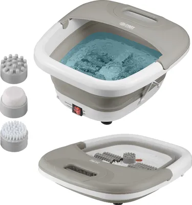 Produktbild von TZS First Austria Fußsprudelbad, klappbar, 3-teiliges-Pediküreset, Verwöhn-Massage Heizfunktion, Infrarotlicht, Sprudelmassage, Massagerollen