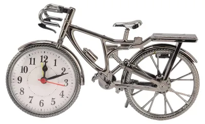 Retro Fahrrad-Tischuhr, antikes Weiß, batteriebetrieben, 22 cm