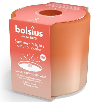 Productafbeelding van Bolsius Zomeravonden, glazen kaarsenhouders, ivoorwit